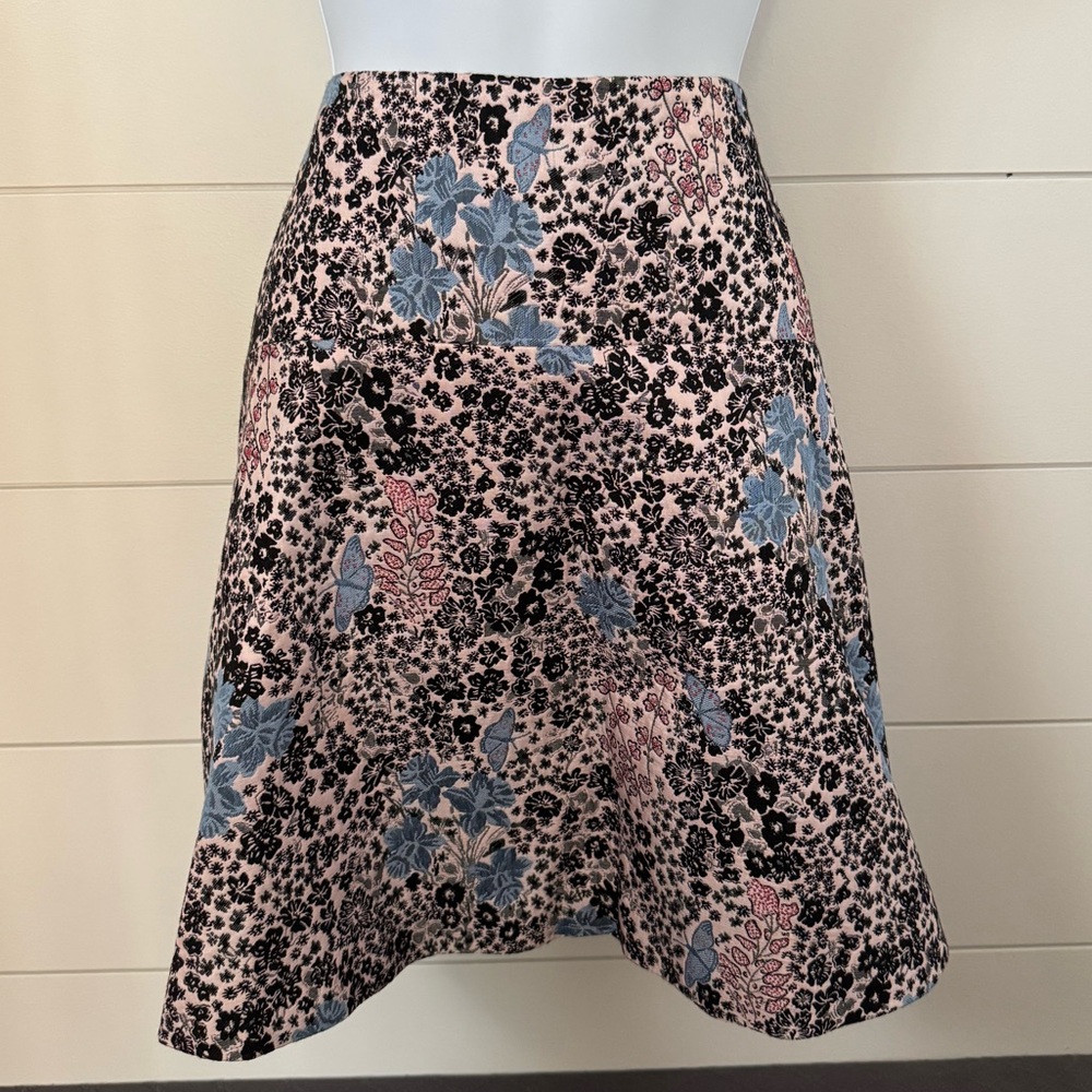 LOFT Floral A-Line Skirt - Black, Pink, Blue, Women’s 2
